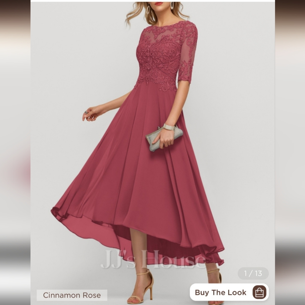 JJs House Elegant Pink Lace Evening Dress Mother Of The Bride, Special Occasion